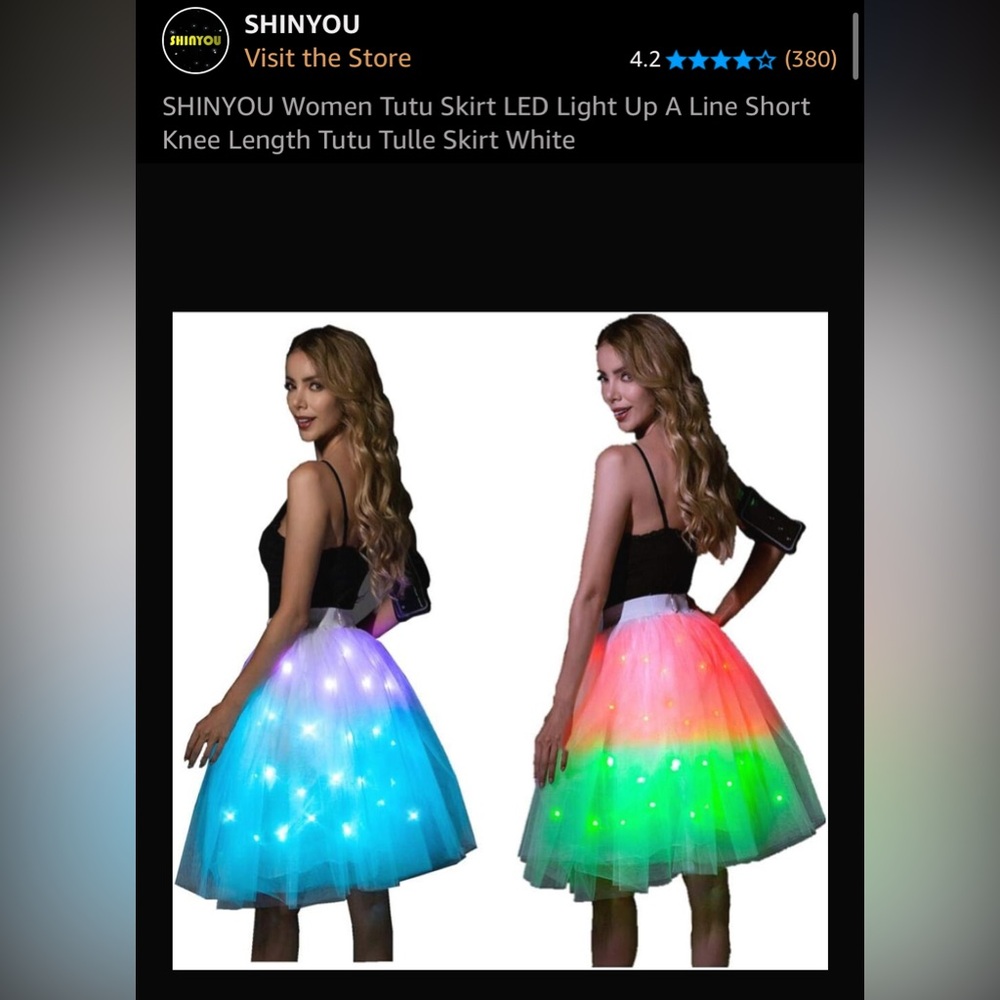 LED Light-Up Multicolor Tulle Skirt